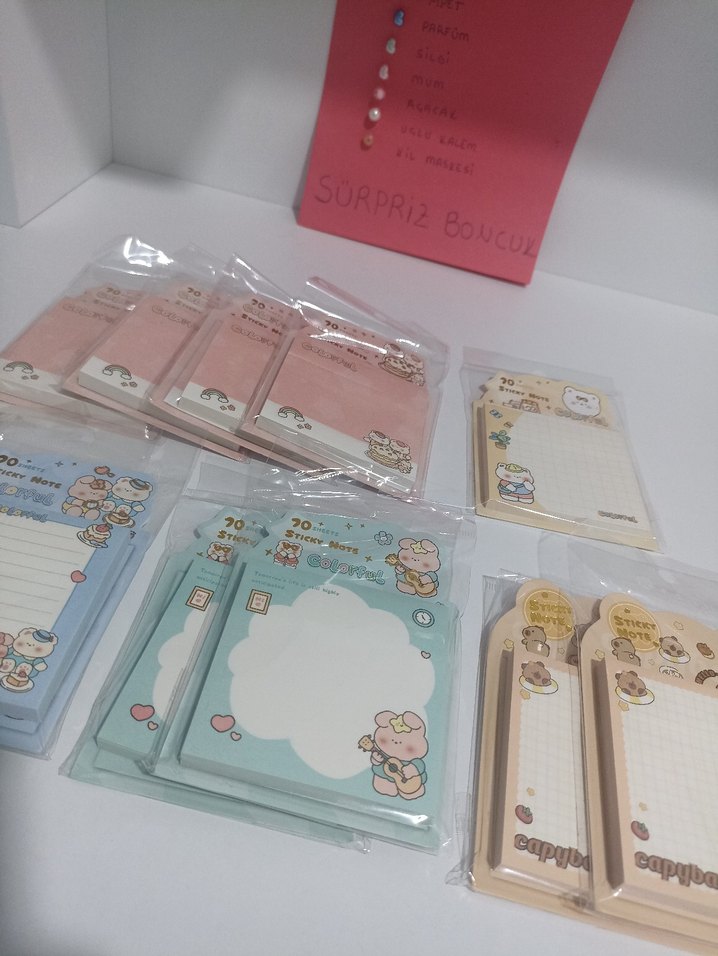 Pastel Renkli Sevimli Yapışkan Not Defterleri - Görsel 2