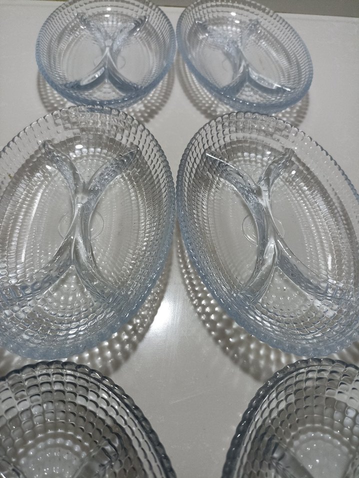 Gri Beyaz Bölmeli Cam Tabak Seti - Görsel 2