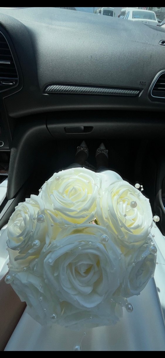 İnci Detaylı Beyaz Gelin Buketi - Görsel 2