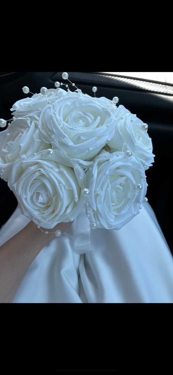 İnci Detaylı Beyaz Gelin Buketi - Görsel 3