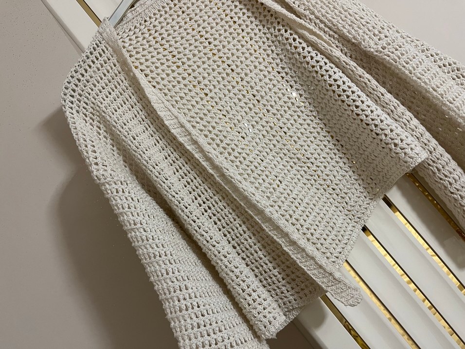 Beyaz Örgü Kadın Mini Hırka - Görsel 2