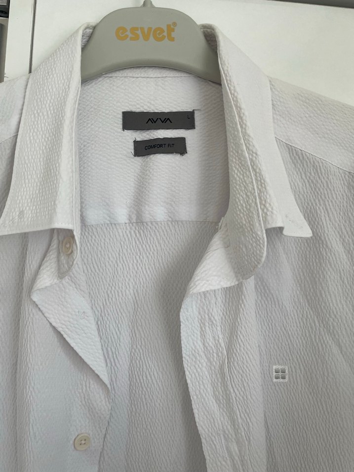 Beyaz Keten Erkek Gömlek - Görsel 3