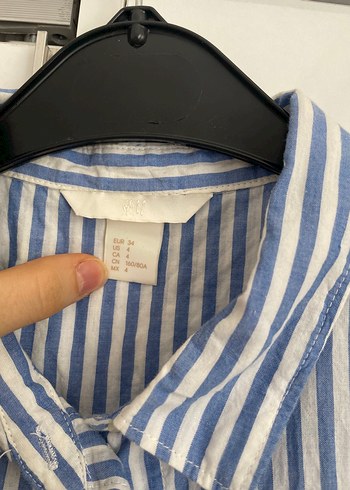 H&M mavi çizgili gömlek - Görsel 3