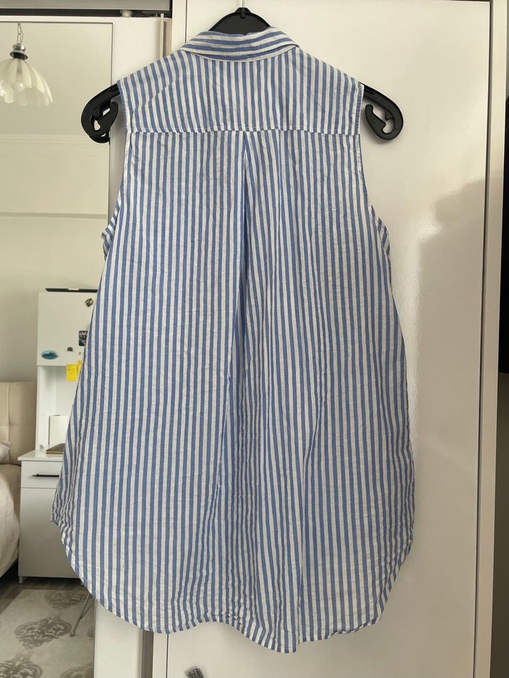 H&M mavi çizgili gömlek - Görsel 2