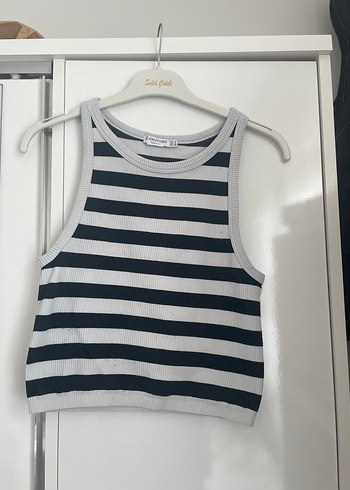 Stradivarius crop çizgili