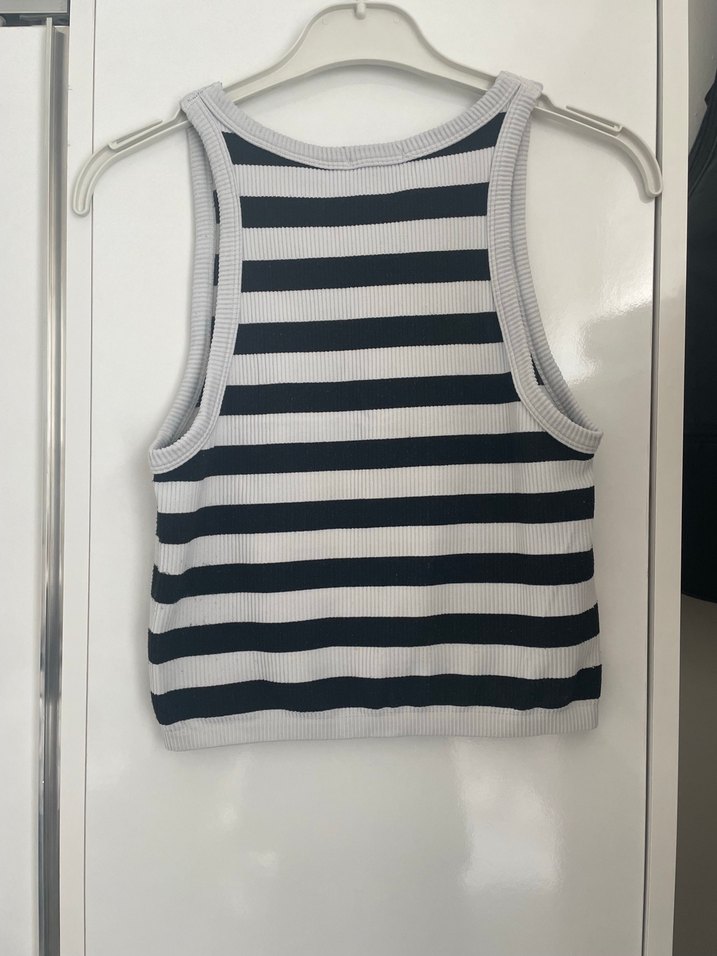 Stradivarius crop çizgili - Görsel 2