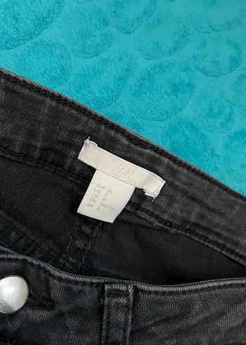 Gri Kadın Kot Pantolon - Normal Boy, Dar Kesim - Görsel 2