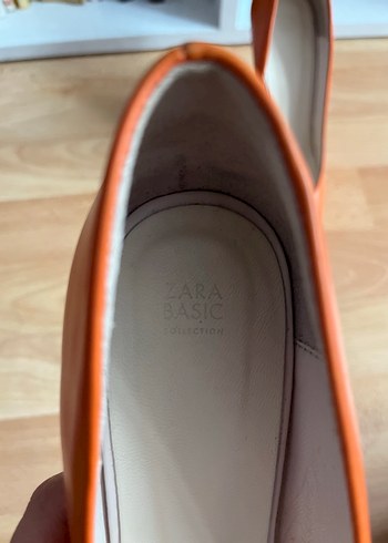 Turuncu Deri Stiletto Topuklu Kadın Ayakkabı - Görsel 3