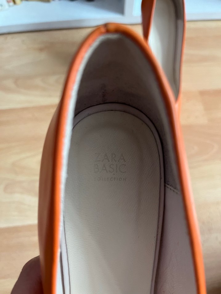 Turuncu Deri Stiletto Topuklu Kadın Ayakkabı - Görsel 3