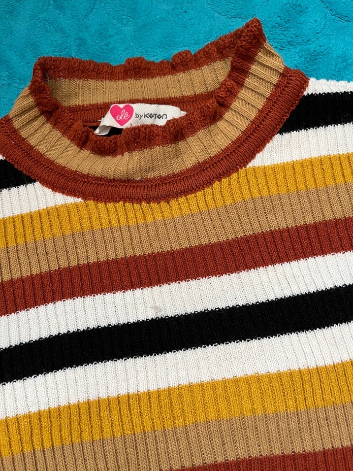 Renkli Bohem Triko Kazak - Görsel 2