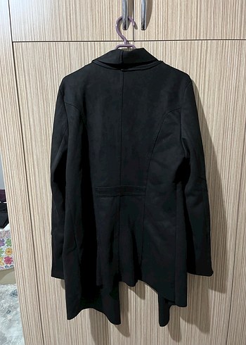 Siyah Süet Midi Kadın Ceket - Görsel 4
