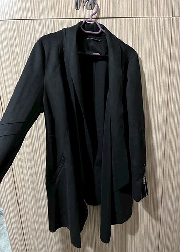 Siyah Süet Midi Kadın Ceket - Görsel 2