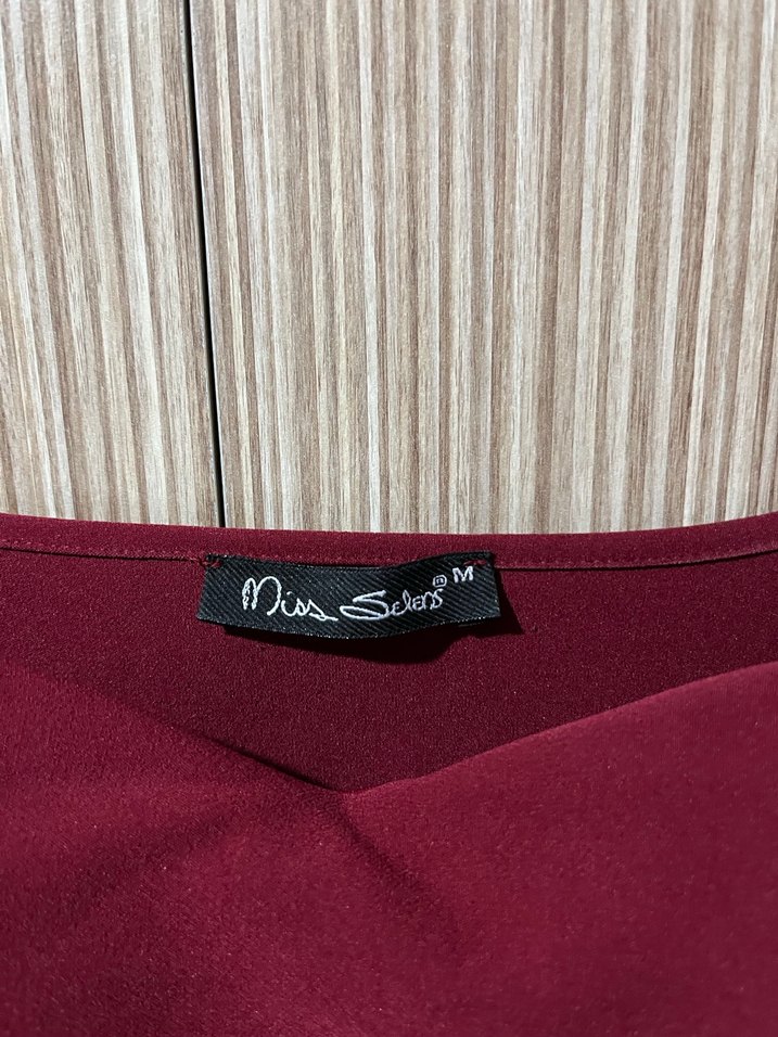 Bordo Mini Kadın Tulum - Görsel 3