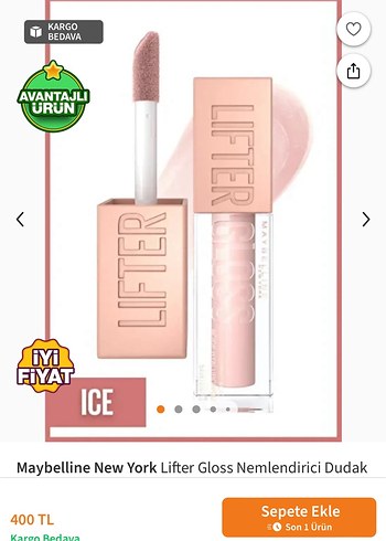 Maybelline New York Lifter Gloss Nemlendirici Dudak - Ice