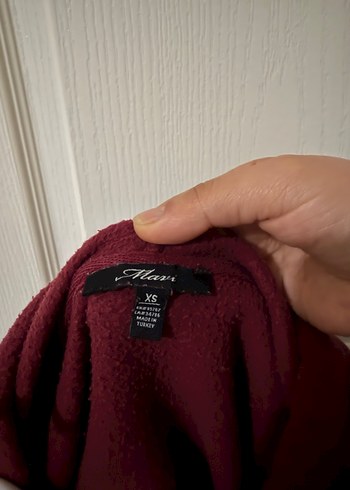 Bordo Kapüşonlu Baskılı Spor Sweatshirt - Görsel 3
