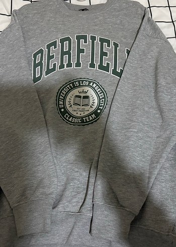 Gri Baskılı Kadın Sweatshirt - Görsel 4