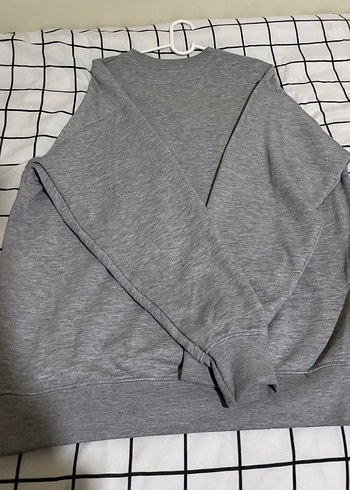 Gri Baskılı Kadın Sweatshirt - Görsel 5