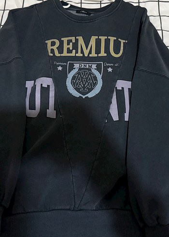 Kadın Siyah Baskılı Oversize Sweatshirt - Görsel 5