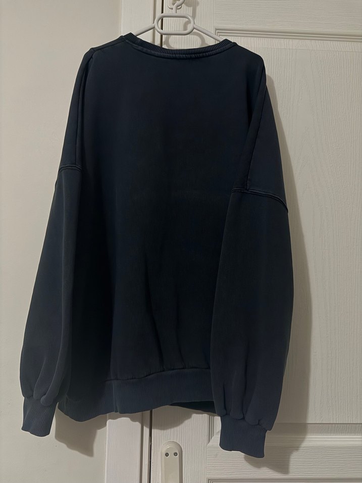 Kadın Siyah Baskılı Oversize Sweatshirt - Görsel 3