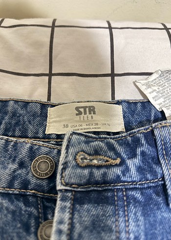 Düğmeli Mavi Kadın Denim Pantolon - Görsel 2
