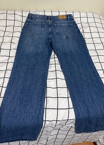 Düğmeli Mavi Kadın Denim Pantolon - Görsel 3