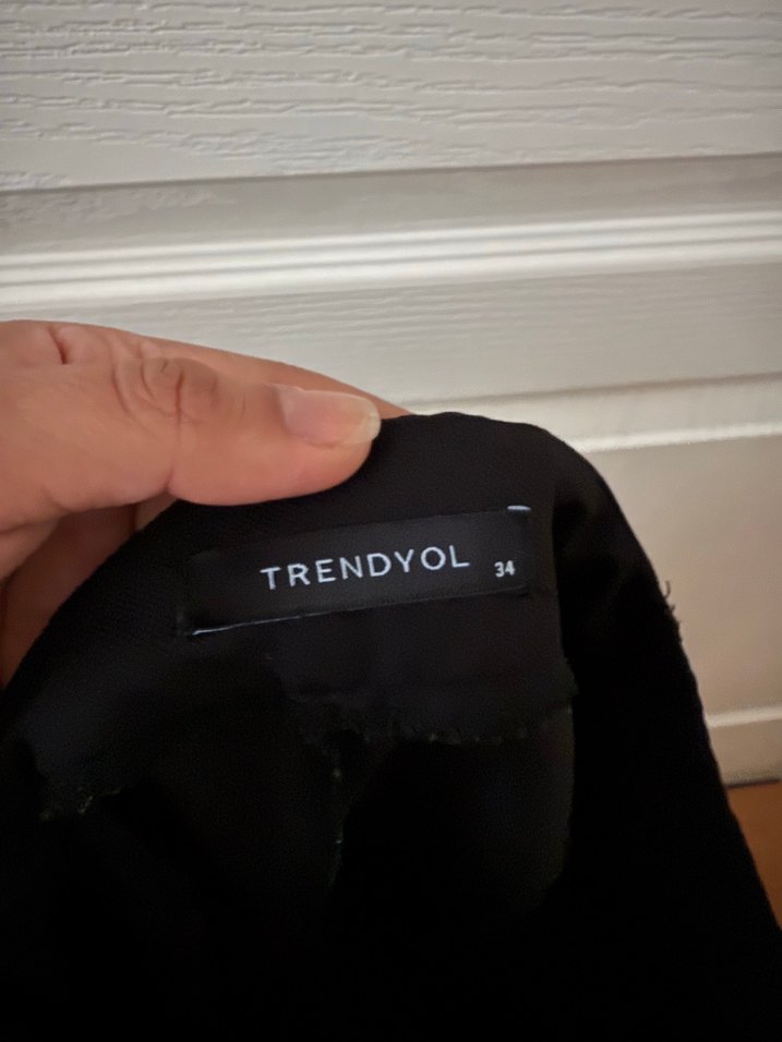 Kemer Detaylı Siyah Kumaş Kadın Pantolon - Görsel 4