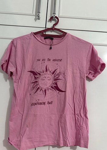 Trendyol & Milla You Are The Universe Pembe Gunluk Tisort