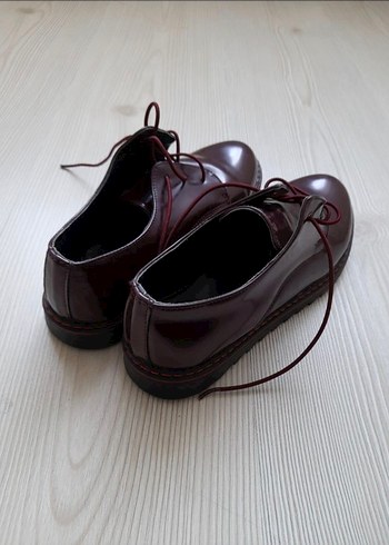 Bordo Deri Kız Çocuk Klasik Ayakkabı - Görsel 4