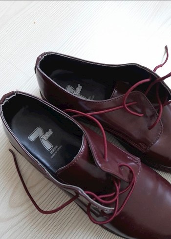 Bordo Deri Kız Çocuk Klasik Ayakkabı - Görsel 5