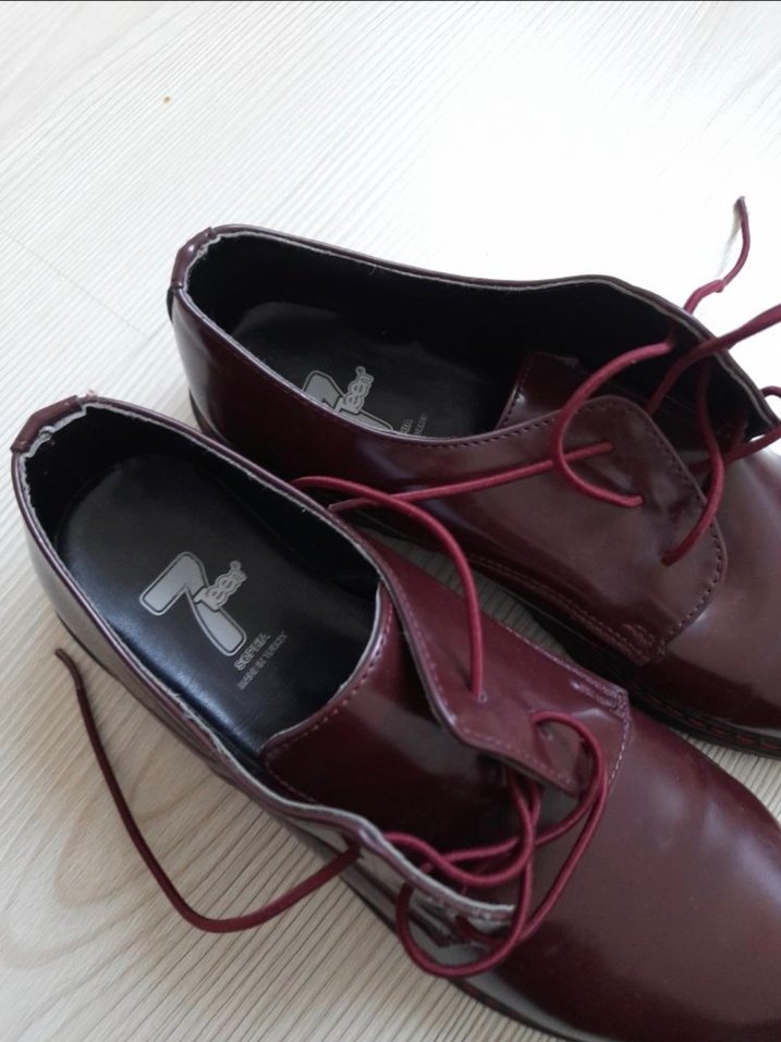 Bordo Deri Kız Çocuk Klasik Ayakkabı - Görsel 5