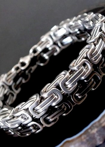 USİNEX ERKEK KRAL GÜMÜŞ ÇELİK BİLEKLİK - Görsel 3