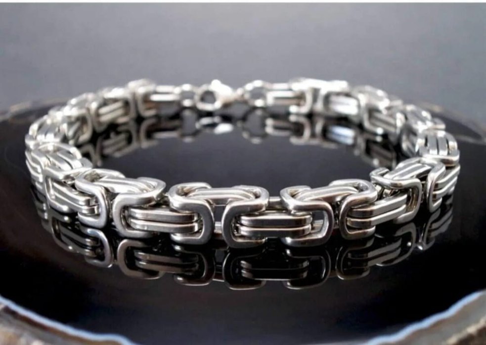 USİNEX ERKEK KRAL GÜMÜŞ ÇELİK BİLEKLİK - Görsel 2