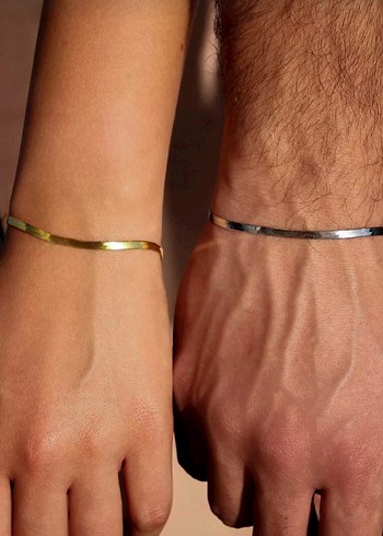 Parlak Altın Minimalist Kadın Bileklik