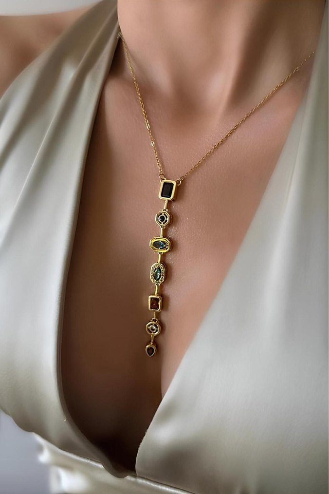 USİNEX 7 ELEMENT ÇELİK GOLD KOLYE - Görsel 2