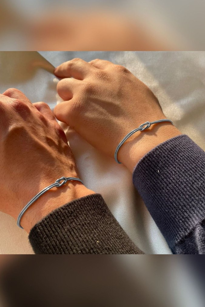 Usinex İnce İtalyan Gümüş Çelik (Sevgili & Arkdaş) Bilekliği - Görsel 2