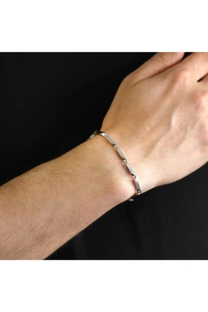 Hybrid Usinex Gümüş Çelik Kolye ve Bileklik Set - Görsel 5