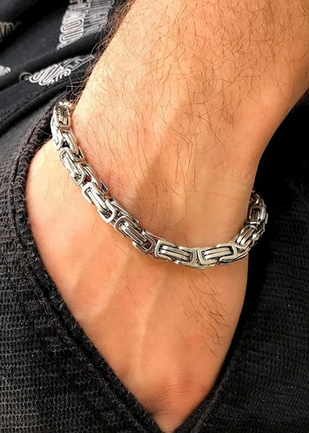 2'li Urban ve Kral Paslanmaz Gümüş Çelik Bileklik - Görsel 3