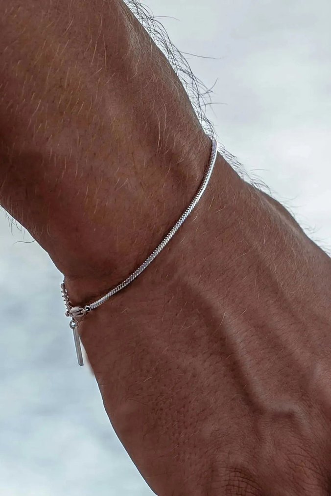 Usienx İnce İtalyan Gümüş Çelik Kolye ve Bileklik - Görsel 4