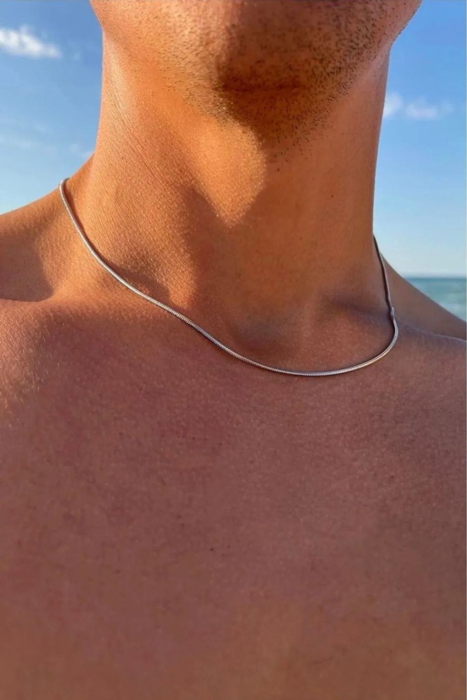 Usienx İnce İtalyan Gümüş Çelik Kolye ve Bileklik - Görsel 5