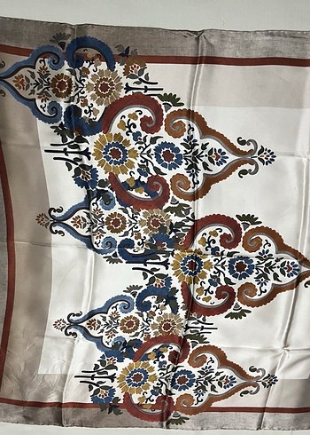Kadın Çok Renkli İpek Desenli Fular