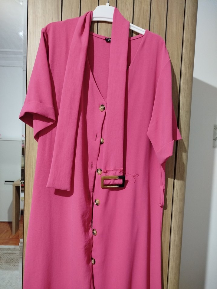 Pembe V Yaka Uzun Kollu - Görsel 3