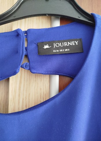 Mavi Midi Drapeli Kadın Elbise - Görsel 4