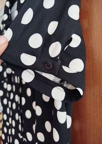 Puantiye Desenli Siyah - Görsel 6