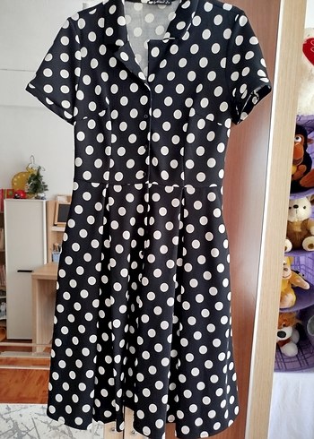 Puantiye Desenli Siyah - Görsel 5