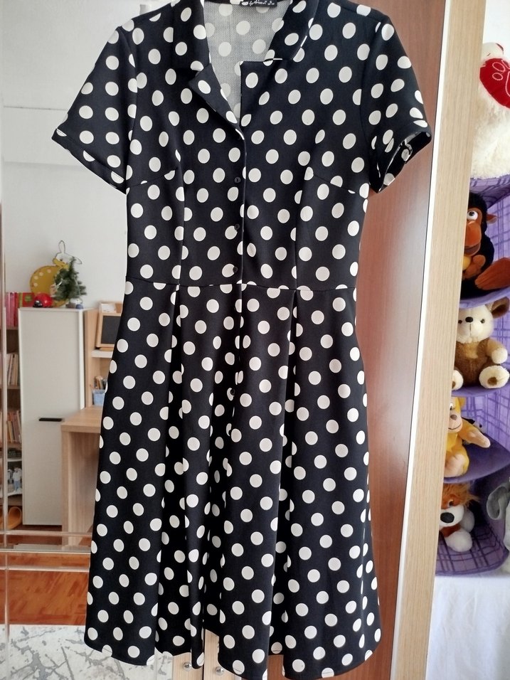 Puantiye Desenli Siyah - Görsel 5