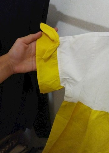 Diğer Kız Çocuk Sarı Beyaz Fırfırlı Tişört
