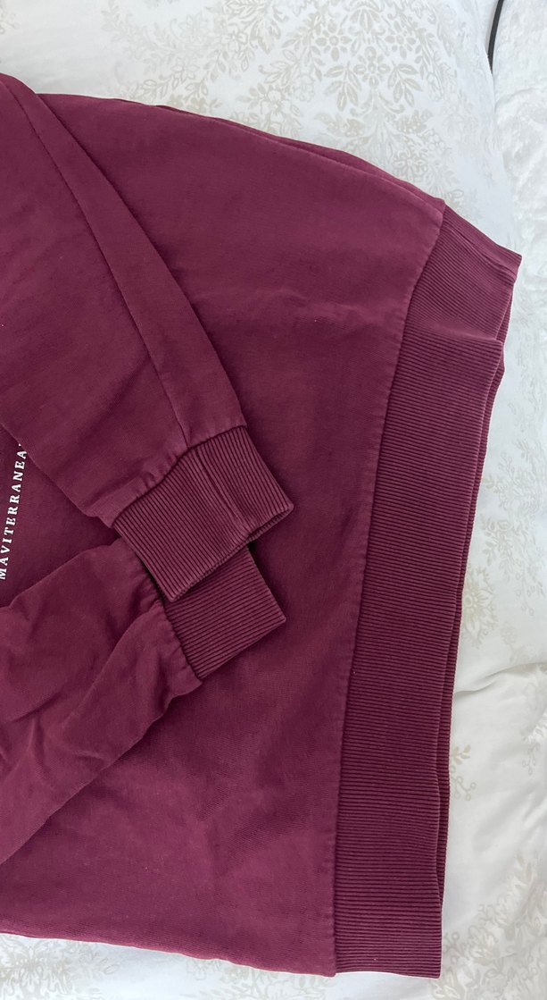 Bordo Zincir Detaylı Kadın Sweatshirt - Görsel 3