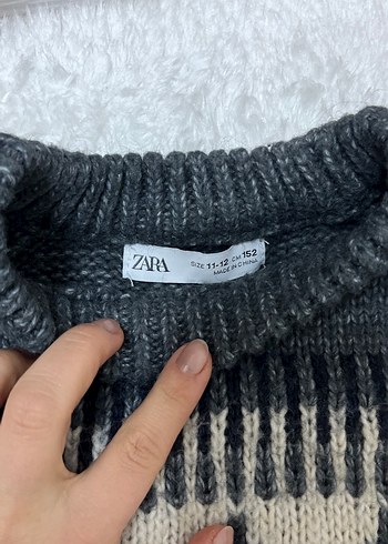 Gri Desenli Kadın Triko Kazak - Görsel 3