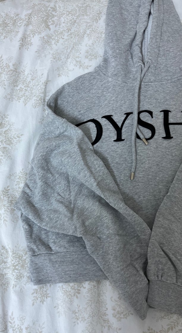 Gri Kapüşonlu YSH Baskılı Sweatshirt - Görsel 2