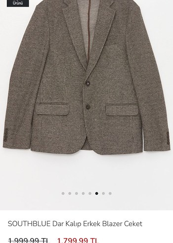 Bej Dar Kalıp Erkek Blazer Ceket